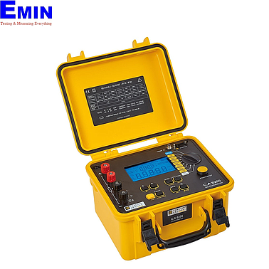 Technician performing inspection of an electrical resistance measuring instrument