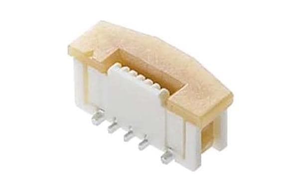Flat flexible cable connector used on a compact electronic board