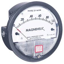 Analog differential pressure gauge used for pressure drop monitoring